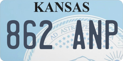 KS license plate 862ANP