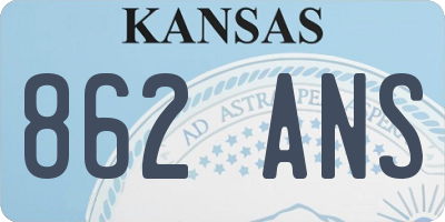 KS license plate 862ANS