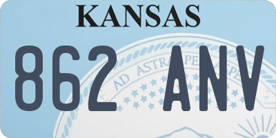 KS license plate 862ANV