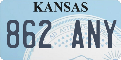 KS license plate 862ANY