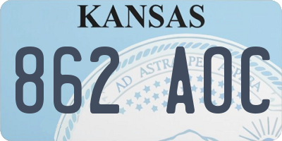 KS license plate 862AOC