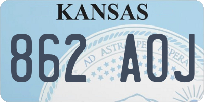 KS license plate 862AOJ