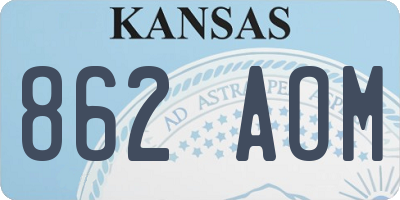 KS license plate 862AOM