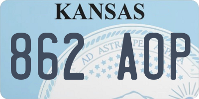 KS license plate 862AOP