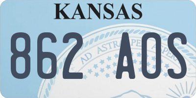 KS license plate 862AOS