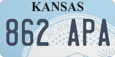 KS license plate 862APA