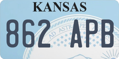 KS license plate 862APB