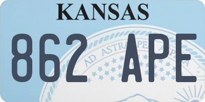 KS license plate 862APE