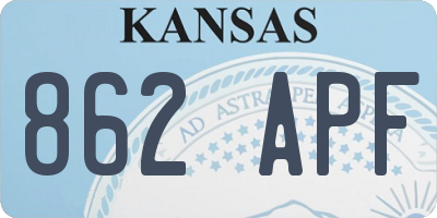 KS license plate 862APF