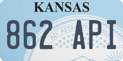 KS license plate 862API