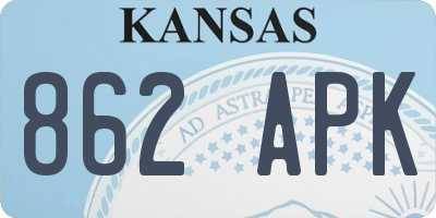KS license plate 862APK