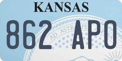 KS license plate 862APO