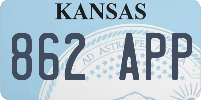 KS license plate 862APP