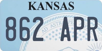 KS license plate 862APR