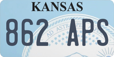 KS license plate 862APS