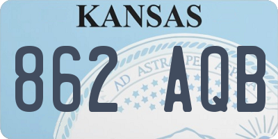 KS license plate 862AQB