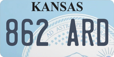 KS license plate 862ARD