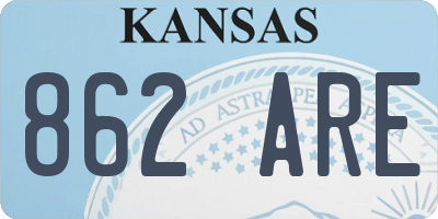 KS license plate 862ARE