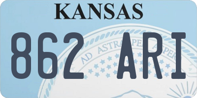 KS license plate 862ARI