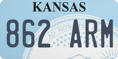KS license plate 862ARM