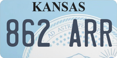 KS license plate 862ARR