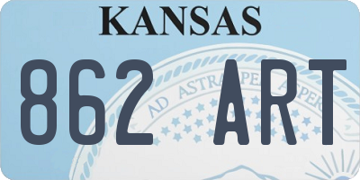 KS license plate 862ART