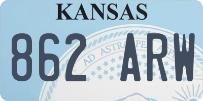 KS license plate 862ARW