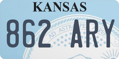 KS license plate 862ARY