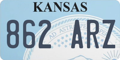 KS license plate 862ARZ