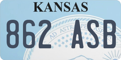 KS license plate 862ASB