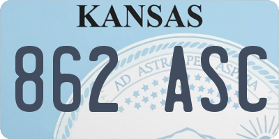 KS license plate 862ASC