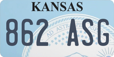 KS license plate 862ASG