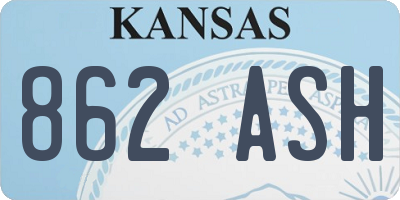 KS license plate 862ASH
