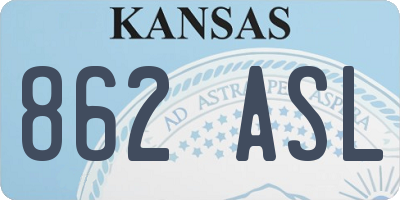 KS license plate 862ASL