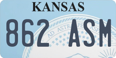 KS license plate 862ASM