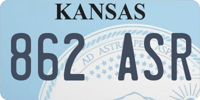 KS license plate 862ASR