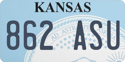 KS license plate 862ASU