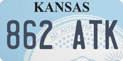 KS license plate 862ATK
