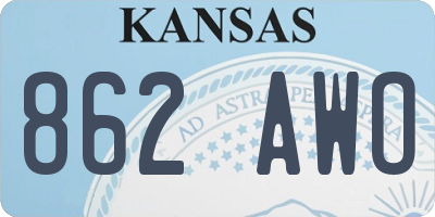 KS license plate 862AWO