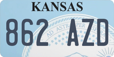 KS license plate 862AZD