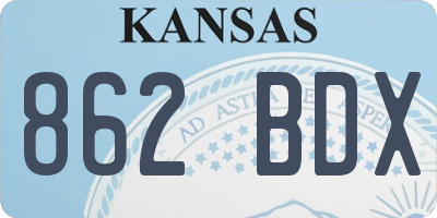 KS license plate 862BDX