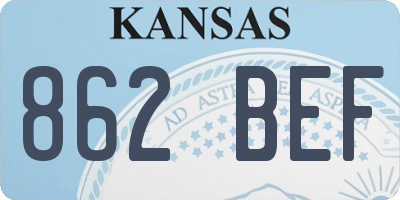 KS license plate 862BEF