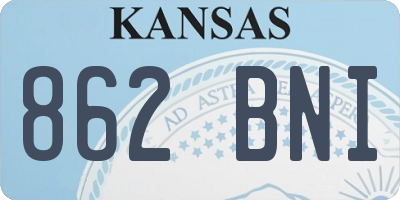 KS license plate 862BNI