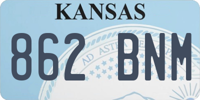 KS license plate 862BNM