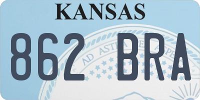 KS license plate 862BRA
