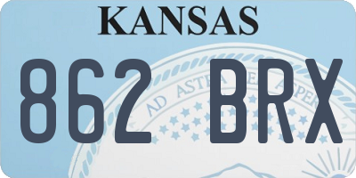 KS license plate 862BRX