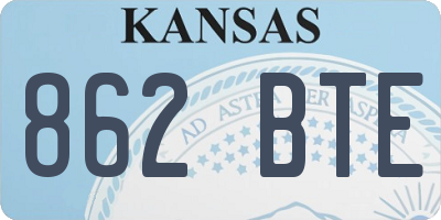 KS license plate 862BTE
