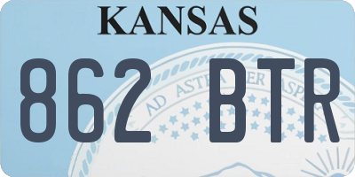 KS license plate 862BTR