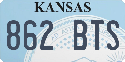 KS license plate 862BTS