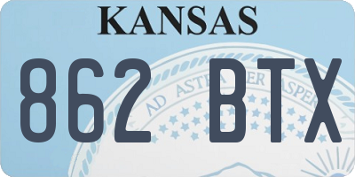KS license plate 862BTX